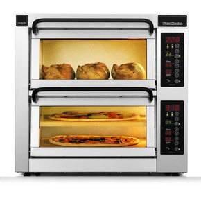 Dvojkomorová pec na pizzu, 1 delená komora, 3x pizza 45 cm, komory o rozmeroch 460x460x195 mm | PIZZA MASTER, CounterTop 452ED-1