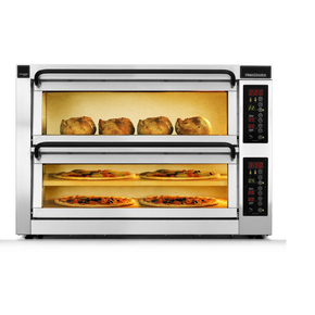 Dvojkomorová pec na pizzu, 1 delená komora, 6x pizza 40 cm, komory o rozmeroch 820x410x195 mm | PIZZA MASTER, CounterTop 402ED-1DW