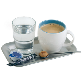 Obdĺžnikový podnos na servírovanie kávy 215x130 mm, saténový | APS, Kaffeehaus