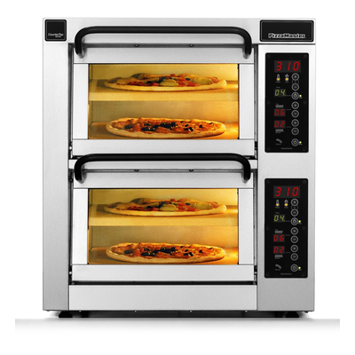 Dvojkomorová pec na pizzu, 2 delené komory, 4x pizza 35 cm, komory o rozmeroch 355x355x195 mm | PIZZA MASTER, CounterTop 352ED-2