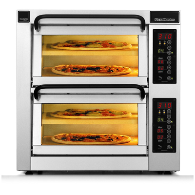 Dvojkomorová pec na pizzu, 2 delené komory, 4x pizza 40 cm, komory o rozmeroch 410x410x195 mm | PIZZA MASTER, CounterTop 402ED-2