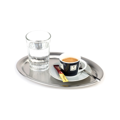Oválny podnos na servírovanie kávy 190x150 mm, saténový | APS, Kaffeehaus