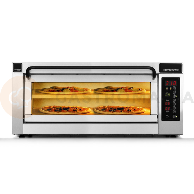 Jednokomorová pec na pizzu , delená komora, 4x pizza 35 cm, komora o rozmeroch 710x355x195 mm | PIZZA MASTER, CounterTop 351ED-1DW