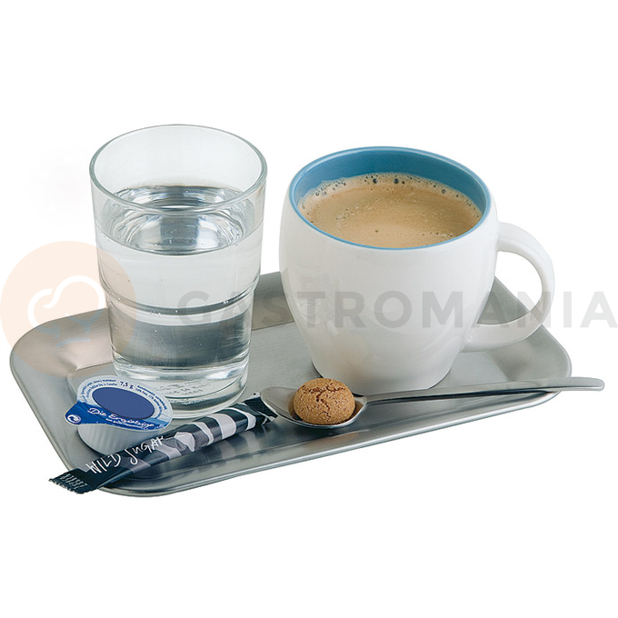 Obdĺžnikový podnos na servírovanie kávy 215x130 mm, saténový | APS, Kaffeehaus