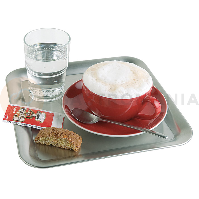 Obdĺžnikový podnos na servírovanie kávy 230x230 mm, saténový | APS, Kaffeehaus