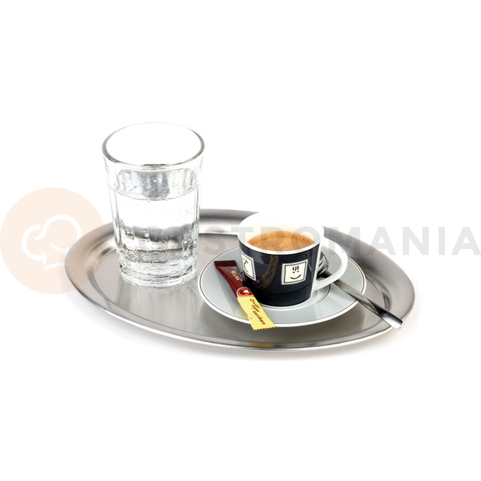 Oválny podnos na servírovanie kávy 190x150 mm, leštený | APS, Kaffeehaus