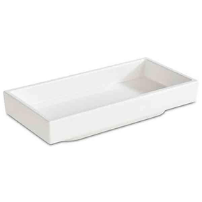 Obdĺžniková nádoba z malamínu 15,5 x 7,5 x 3 cm, biela | APS, Asia Plus