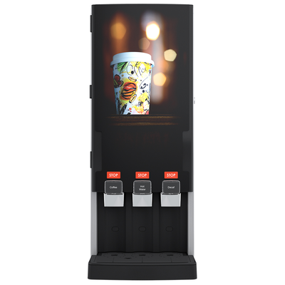 Nápojový automat na prípravu nápojov z tekutého koncentrátu Bag-In-Box 2x 3 l, 320 šálok/hodinu | BRAVILOR BONAMAT, Rivero Turbo 203