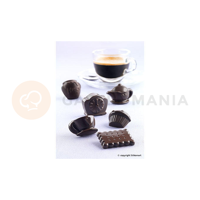 Forma na čokoládu a pralinky - čaj, 43,6x29x15 mm, 10 ml - SCG17 Tea time | SILIKOMART, Easychoc