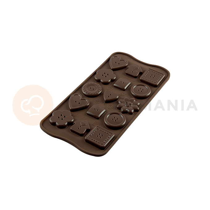 Forma na čokoládu a pralinky - knoflík, 30x30x6 mm, 50 ml - SCG29 Choco Botton | SILIKOMART, Easychoc