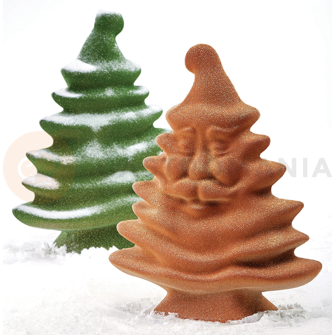 Forma na čokoládu - vianočný stromček s Mikulášom, 160x75x200 mm, 250 g - KT135  | PAVONI, Albero Animato