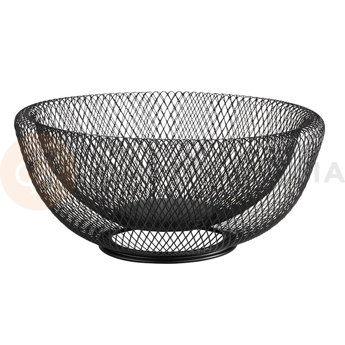 Okrúhly kovový košík Ø 31 cm, čierny | APS, Wire
