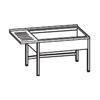 Stôl s jednokomorovým drezom z pravej strany 1200x600x900 mm, s predĺženým odkvapkávačom a základňou | RILLING, AST C612C 1RTO