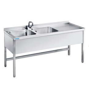 Stôl s dvojkomorovým drezom z pravej strany 1500x600x900 mm | RILLING, AST 0615C 2RTO