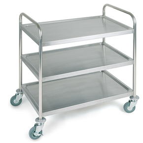 Vozík servírovací 3x polica z nerezovej ocele 910x590x930 mm | APS, 11979