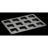 Silikónová forma s vykrajovátkom na monoporcie - štvorec, 300x400 mm, 12x 68x68x15 mm, 68 ml - PX4335S | PAVONI, Square