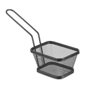 Mini košík na vyprážané pokrmy čierny 105x90x60 mm | HENDI, 425671