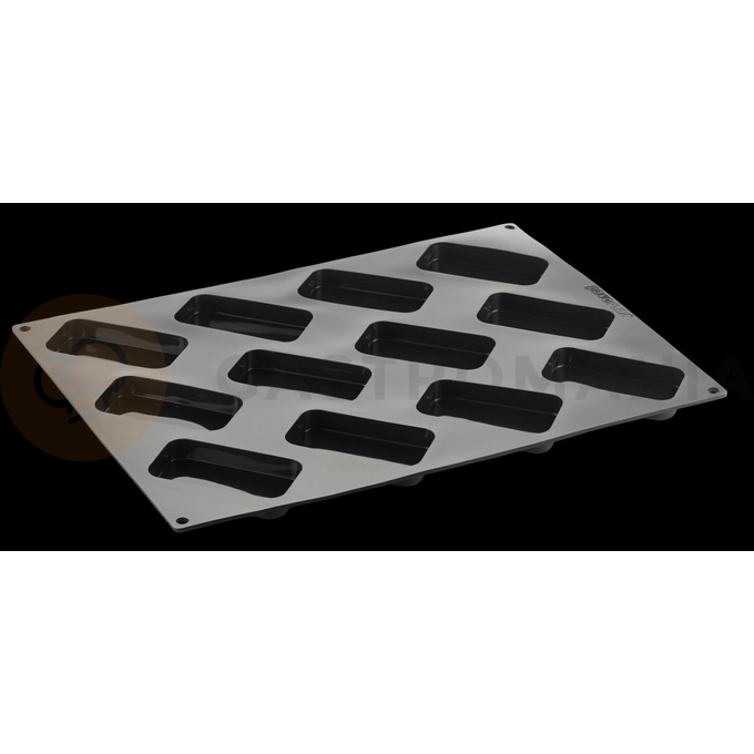 Silikónová forma s vykrajovátkom na monoporcie - obdĺžnik, 300x400 mm, 12x 92x50x15 mm, 67 ml - PX4337S | PAVONI, Rectangular