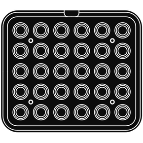Vložka - forma pre zariadenie COOKMATIC a COOKMATIC SPECIAL na 30 kusov o rozmeroch 40x16 mm, kruh | PAVONI, PIASTRAD