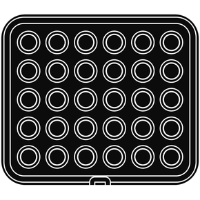 Vložka - forma pre zariadenie COOKMATIC a COOKMATIC SPECIAL na 30 kusov o rozmeroch 43x17 mm, kruh | PAVONI, PIASTRA42