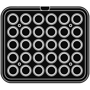 Vložka - forma pre zariadenie COOKMATIC a COOKMATIC SPECIAL na 30 kusov o rozmeroch 47x18 mm, kruh | PAVONI, PIASTRAB