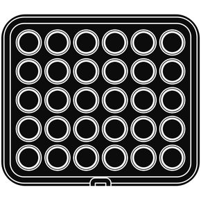 Vložka - forma pre zariadenie COOKMATIC a COOKMATIC SPECIAL na 30 kusov o rozmeroch 48x18 mm, kruh | PAVONI, PIASTRA26