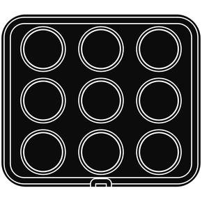 Vložka - forma pre zariadenie COOKMATIC a COOKMATIC SPECIAL na 9 kusov o rozmeroch 85x20 mm, kruh | PAVONI, PIASTRA41