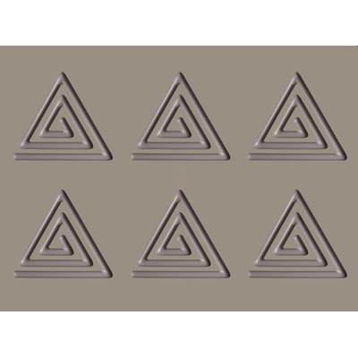 Silikónová forma na chuťovky 6x trojuholníková špirála 135x120x5 mm, 25 ml, 400x300 mm - GG009S | PAVONI, Spirale Triangolo