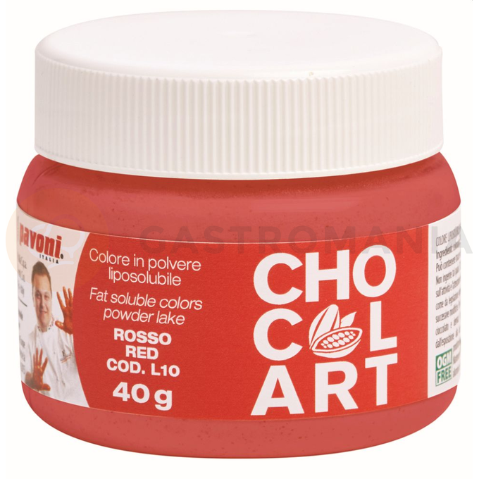 Práškové potravinárske farbivo rozpustné v tuku Chocolart - červené, 40 g  | PAVONI, L10