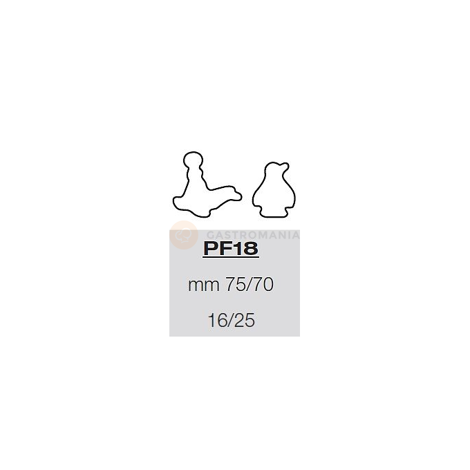 Šablóna s formičkami na cesto - 16/25x tvary 75/70 mm, 57,5x39 cm | PAVONI, PF18