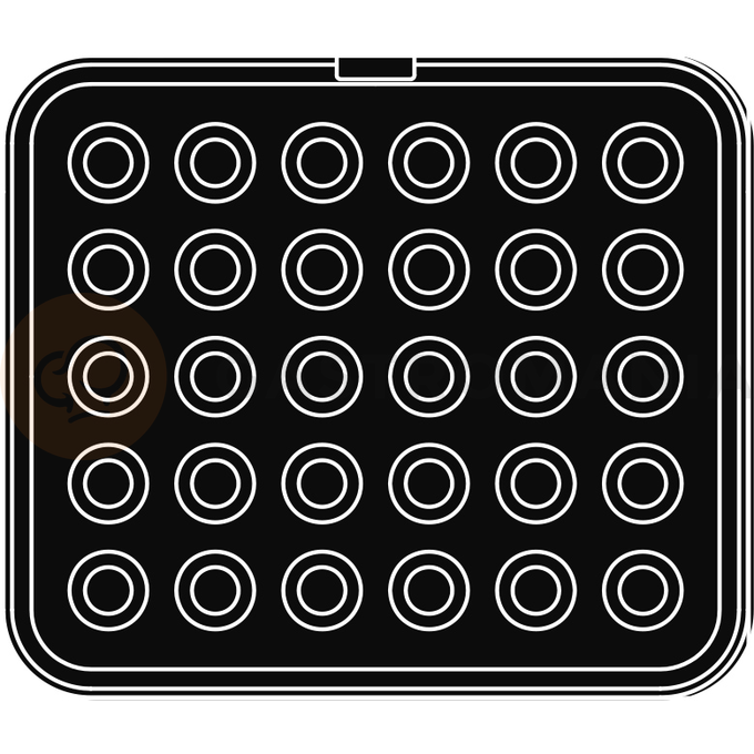 Vložka - forma pre zariadenie COOKMATIC a COOKMATIC SPECIAL na 30 kusov o rozmeroch 40x18 mm, obdĺžnik | PAVONI, PIASTRA2