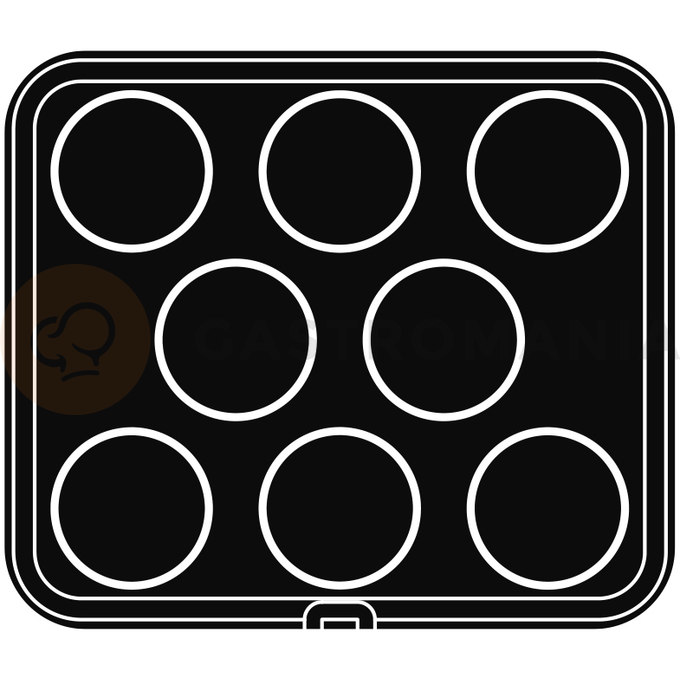 Vložka - forma pre zariadenie COOKMATIC a COOKMATIC SPECIAL na 8 kusov o rozmeroch 90x20 mm, kruh | PAVONI, PIASTRA45