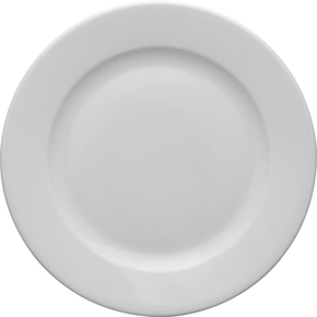 Plytký tanier z bieleho porcelánu o priemere 26,5 cm | LUBIANA, Kaszub/Hel