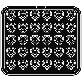 Vložka - forma pre zariadenie COOKMATIC a COOKMATIC SPECIAL na 30 kusov o rozmeroch 45x45x18 mm, srdce | PAVONI, PIASTRA1