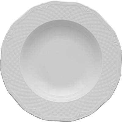 Hlboký tanier z bieleho porcelánu o priemere 22,5 cm | LUBIANA, Afrodyta