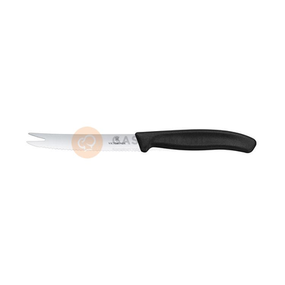 Nôž na syr a klobásy, zúbkovaný, 11 cm, čierny | VICTORINOX, Swiss Classic
