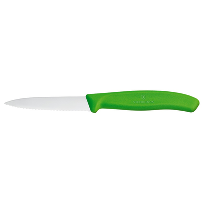 Nôž na zeleninu, zúbkovaný, 8 cm, zelený | VICTORINOX, Swiss Classic