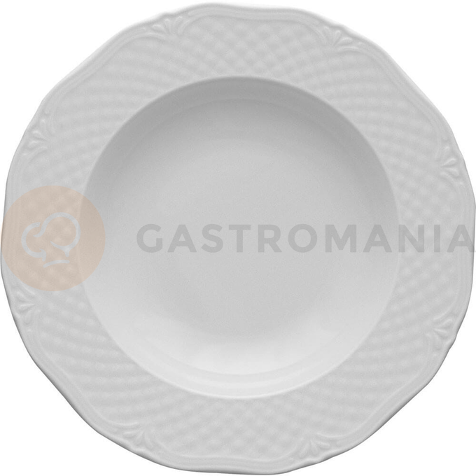 Hlboký tanier z bieleho porcelánu o priemere 22,5 cm | LUBIANA, Afrodyta