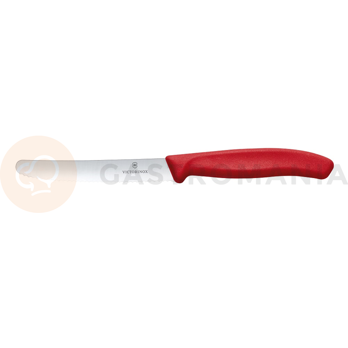 Nôž na paradajky, zúbkovaný so zaoblenou špičkou, 11 cm, červený | VICTORINOX, Swiss Classic