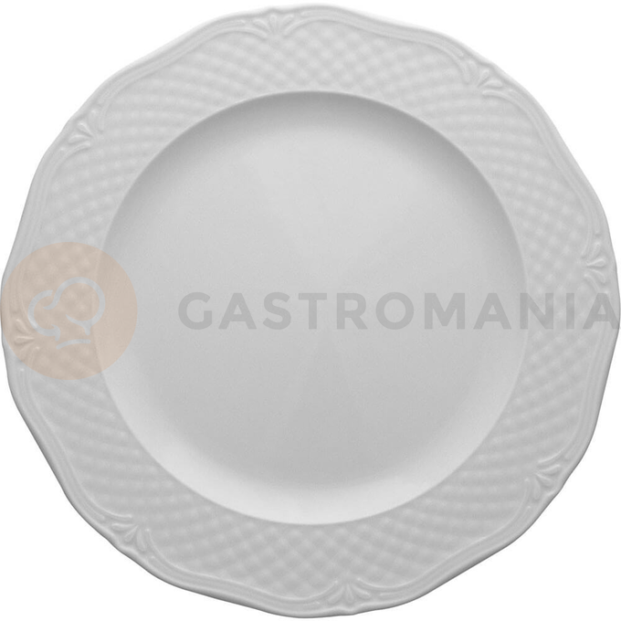 Plytký tanier z bieleho porcelánu o priemere 21 cm | LUBIANA, Afrodyta