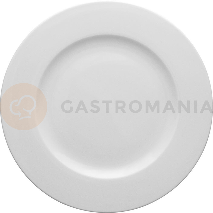 Plytký tanier z bieleho porcelánu o priemere 24 cm | LUBIANA, Wersal