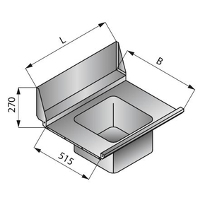 Doska stola s 1 nádržou, 750x635 mm | LOZAMET, LO328/7562