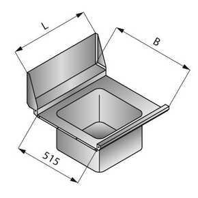 Doska stola s 1 nádržou, vpravo, 600x635 mm | LOZAMET, LO328/6062/P