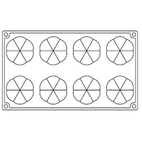 Silikónová forma na chuťovky 8 kusov 60x21,5 mm, 46 ml, 300x175 mm - PX3209S | PAVONI, Charm