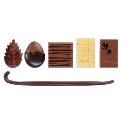 Polykarbonátová forma na čokoládové ozdoby- 22ks, mix - 20-D029 | MARTELLATO, Fantasy