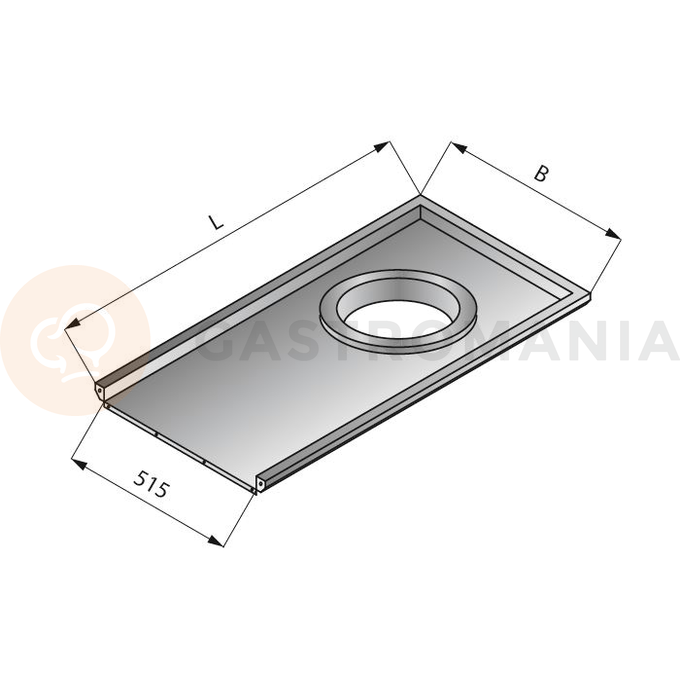 Doska stola s otvorom na odpadky, 800x575 mm | LOZAMET, LO326/8057
