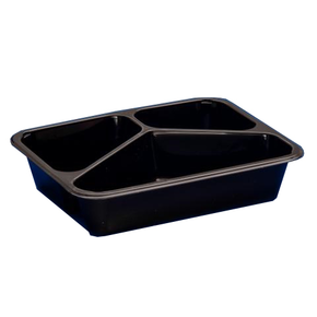 Čierny, 3 - komorový box, vhodný na zatavenie, 227x178x50 mm, 320 ks, hladký | CHEFFY, Matipack D 9420C