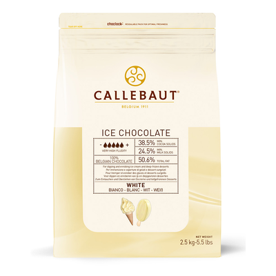 Biela čokoláda na zmrzlinu 38,5% Callets&amp;#x2122; 2,5 kg balenie | CALLEBAUT, ICE-50-WNV-552