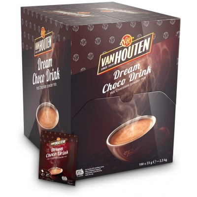 Horká čokoláda v sáčkoch 15% Dream Choco Drink VH6, 100x23 g | VAN HOUTEN, VM-72146-V85