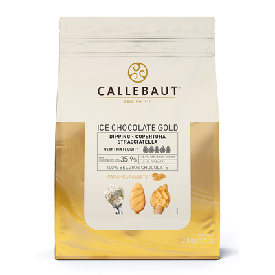 Karamelová čokoláda Gold na zmrzlinu Callets&amp;#x2122; 2,5 kg balenie | CALLEBAUT, ICE-42-GOLD-552